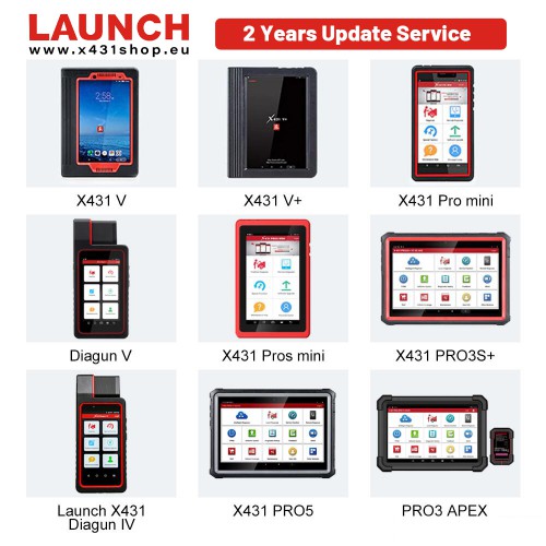 Two Years Online Update Service for Launch X431 Diagun V, Pro Mini, Pros Mini, V, Pros, V+, Pro3s+, X431 Pro5, Pro TT, Pro3 ACE, Pro Dyno, Pro3 APEX