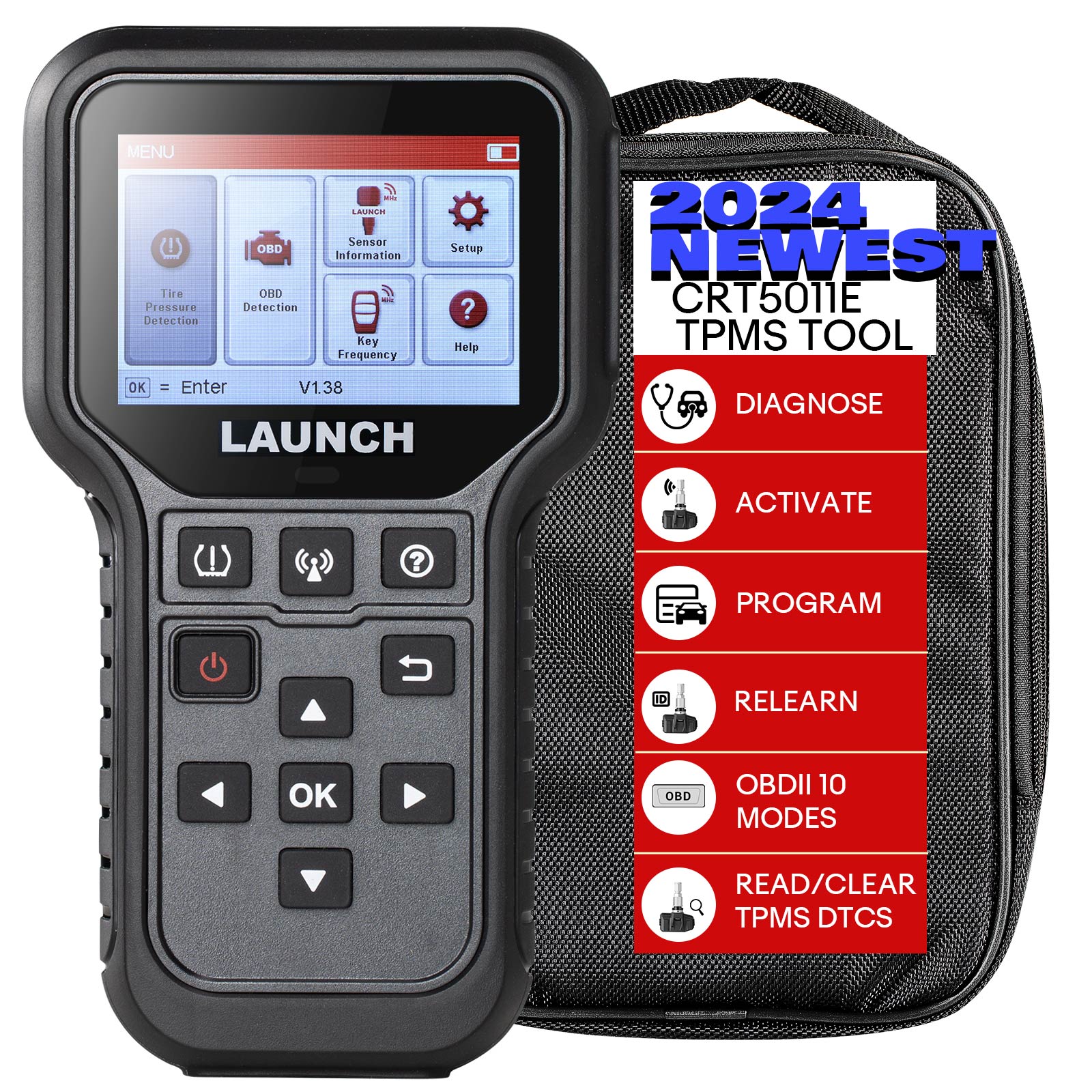 CRT5011E Advanced TPMS Tool support Diagnosis / Programming / Activation / Relearn